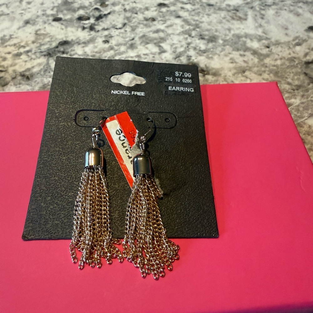 Brand New Elegant Silver Tassel Earrings